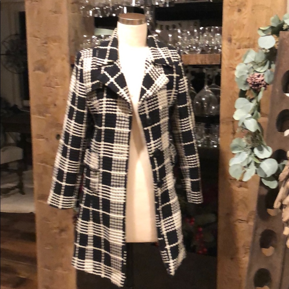 Large plaid wool jacket